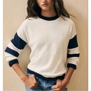 Faherty Beach Fleece Ringer Crewneck Sweatshirt Size XS Worn Once and Washed EUC